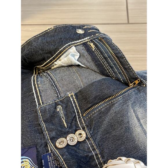 y2k grunge streetwear Angels bootcut jeans 14 high rise dark wash deadstock - Picture 9 of 11